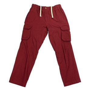 Club Room Mens Classic Fit Drawstring Cargo Pants Maroon Red S